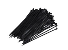 Kabelstrips 200 mm sort 100 stk.